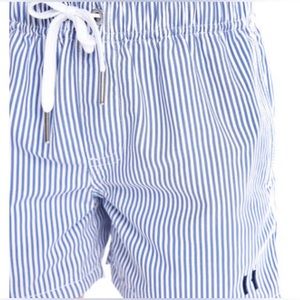NWT || Beau Hudson || Men’s Blue Pinstripe Swim Board Shorts || Adult XL